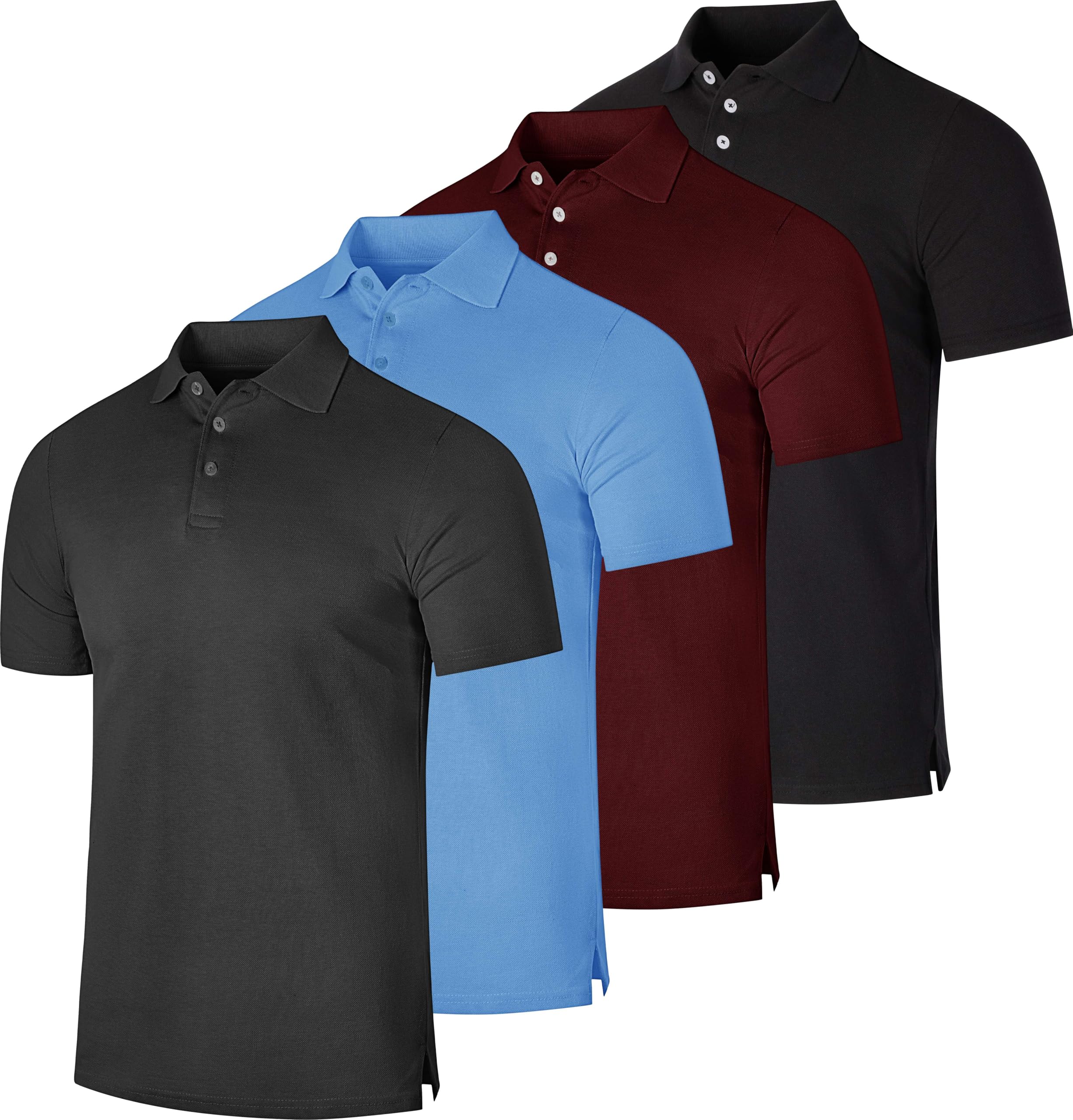 Real Essentials 4 Pack Cotton Polo