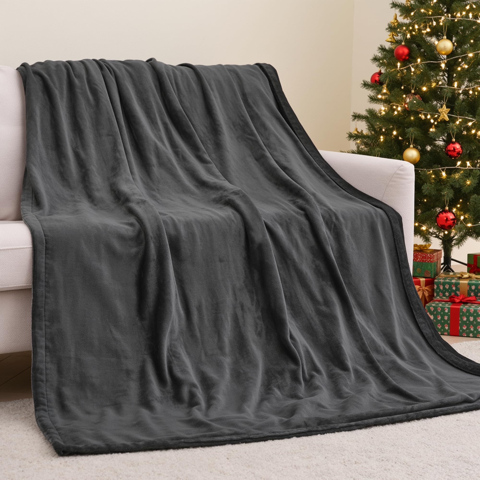 CURECURE Grande Coperta Termica 150 x 200 cm Riscaldamento Rapido, Grande e Morbida in Flanella con 1-10 ore di Spegnimento Automatico e 4 Livelli di Calore, Lavabile in Lavatrice