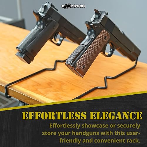 Miniatura 3 de BOOMSTICK Colgadores para pistolas sobre y debajo del estante, solución de almacenamiento de pistola que ahorra espacio, ajuste universal,
