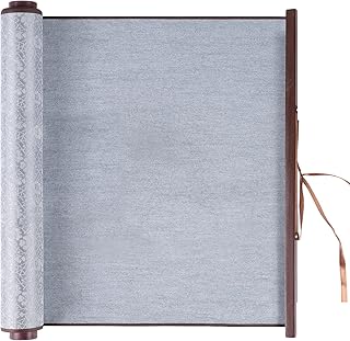 Reusable Calligraphy Cloth, Water Write Cloth Scroll for Chinese Calligraphy Practice, No Ink or Paper Waste, Mess-Free Painting Activity, Chirstmas and New Years Gift for Beginners (Grey)