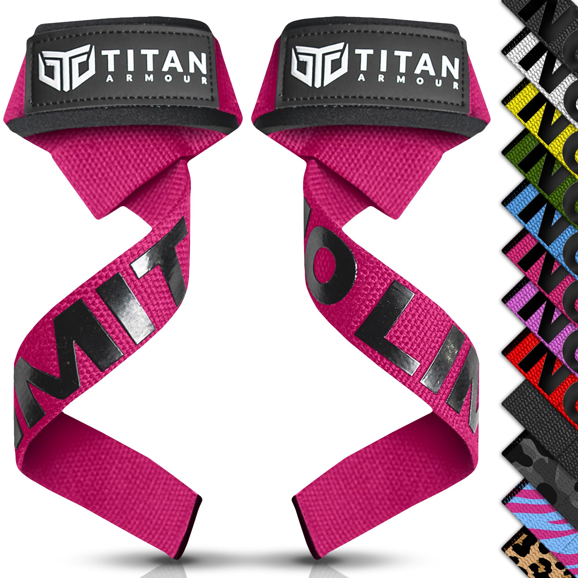 Titan Armour® Weight Lifting Straps, Pink (Gel Grip)
