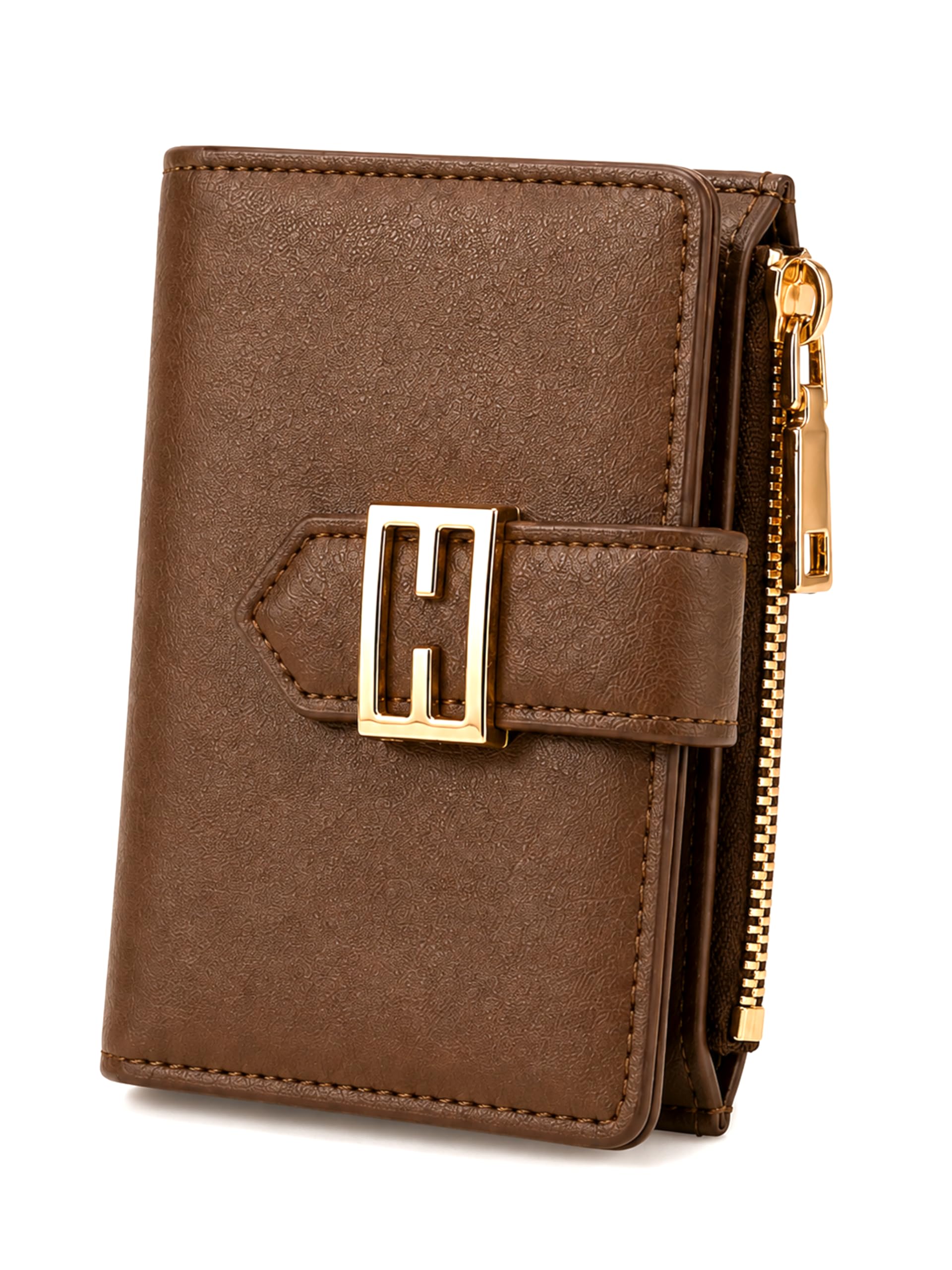 Women's Compact Bi-Fold Wallet with Zip Coin Pocket, 6 Card Slots-image-34