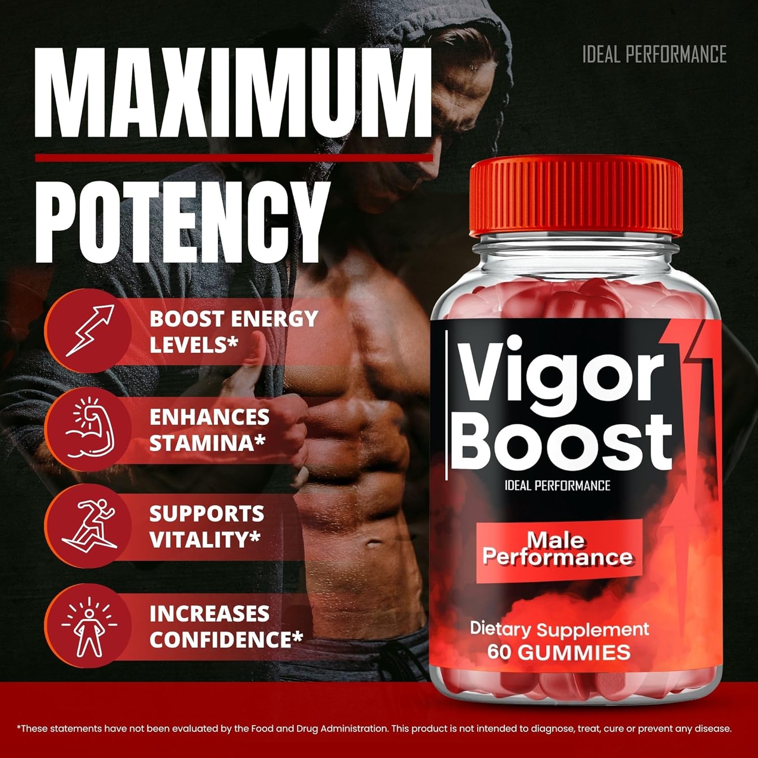 Vigor Boost Gummies, Official VigorBoost Supplement Gummy for Men - Maximum Strength Performance, All Natural Support for Overall Health & Wellness, Advanced Vigor Boost Health Reviews (5 Pack) - Image 4