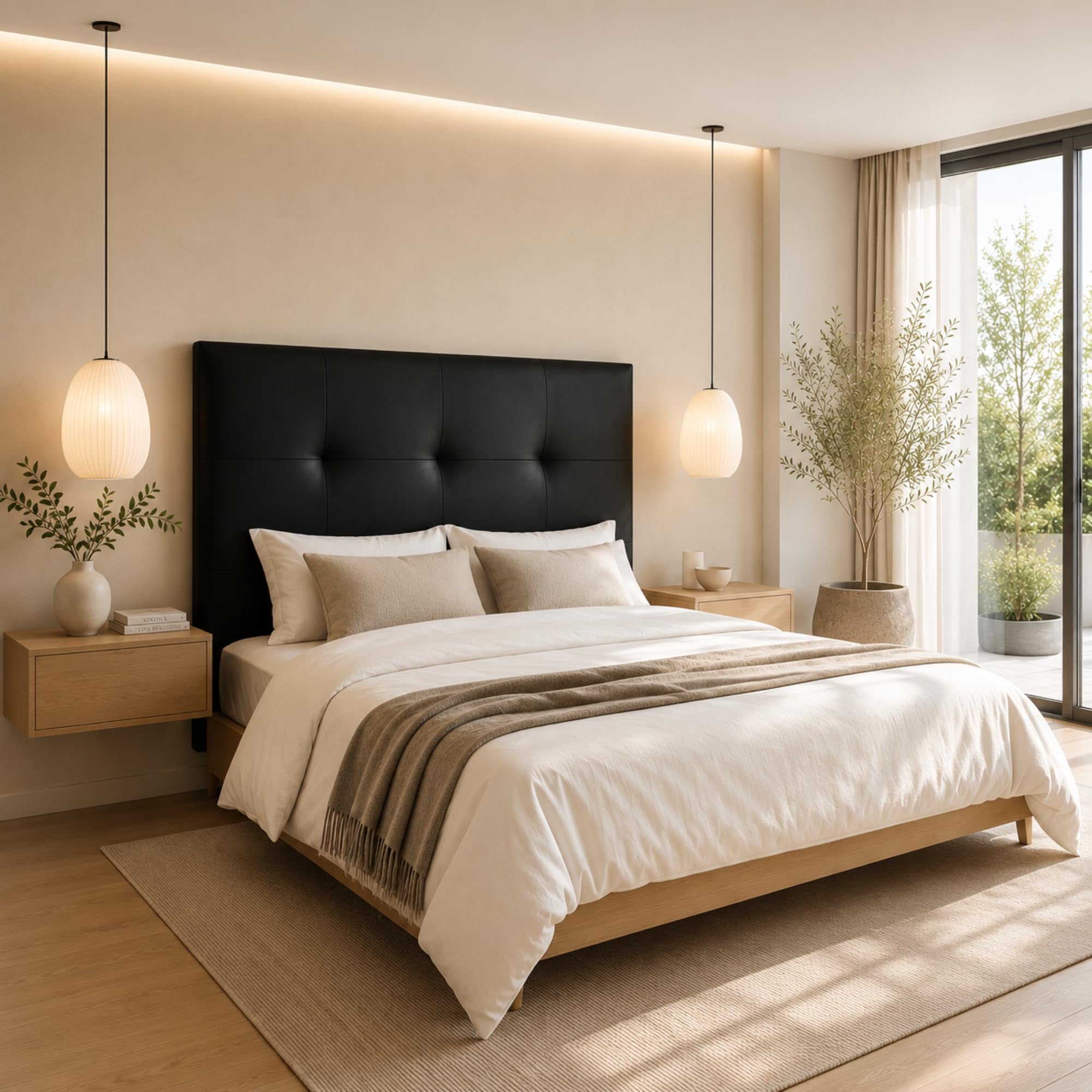 FISIO Dreams Cabecero Polipiel Caribe 3 para Cama 90, 105, 135, 150, 160, 180 y 200 cm | Cabezal Tapizado Moderno y Acolchado | Fabricado en España | Fácil Instalación