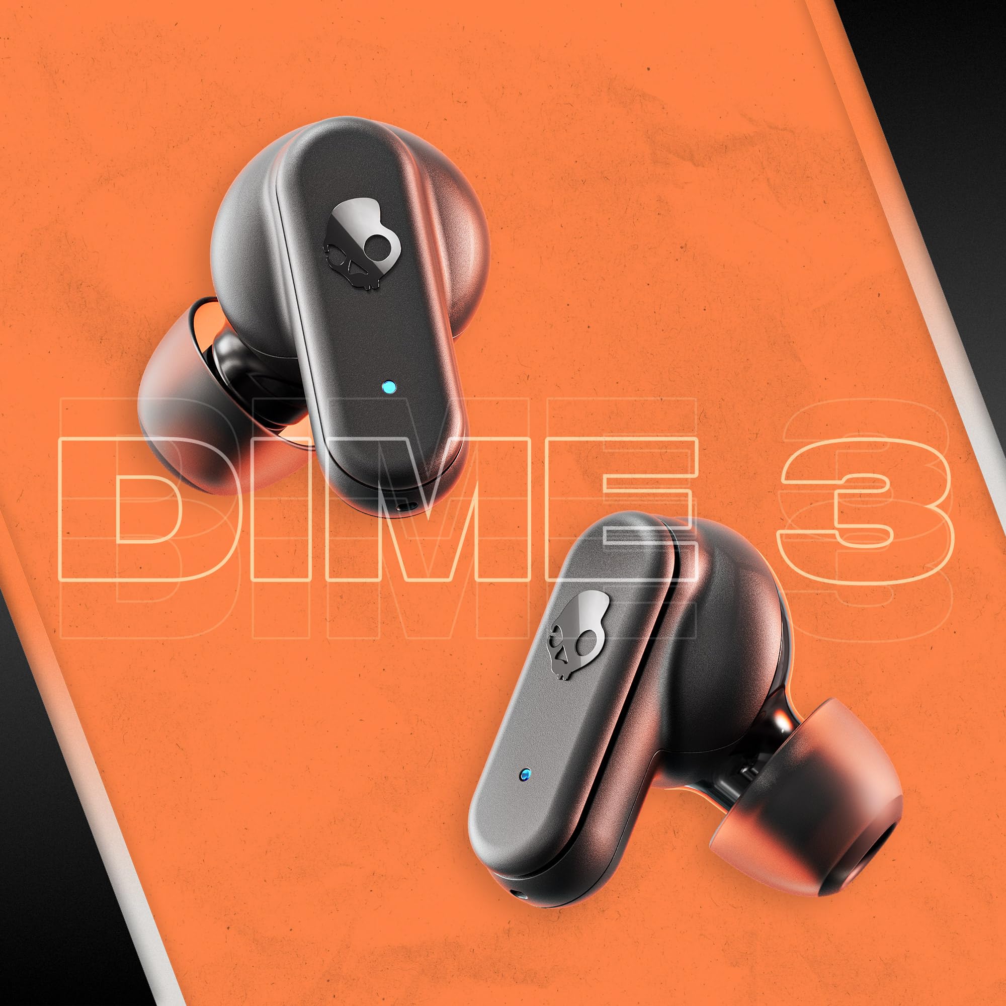 Skullcandy Dime 3 Bezprzewodowe Słuchawki Douszne, 20 godz. Słuchania, Mikrofon, Obsługa iPhone’a, Androida i urządzeń Bluetooth – Czarny