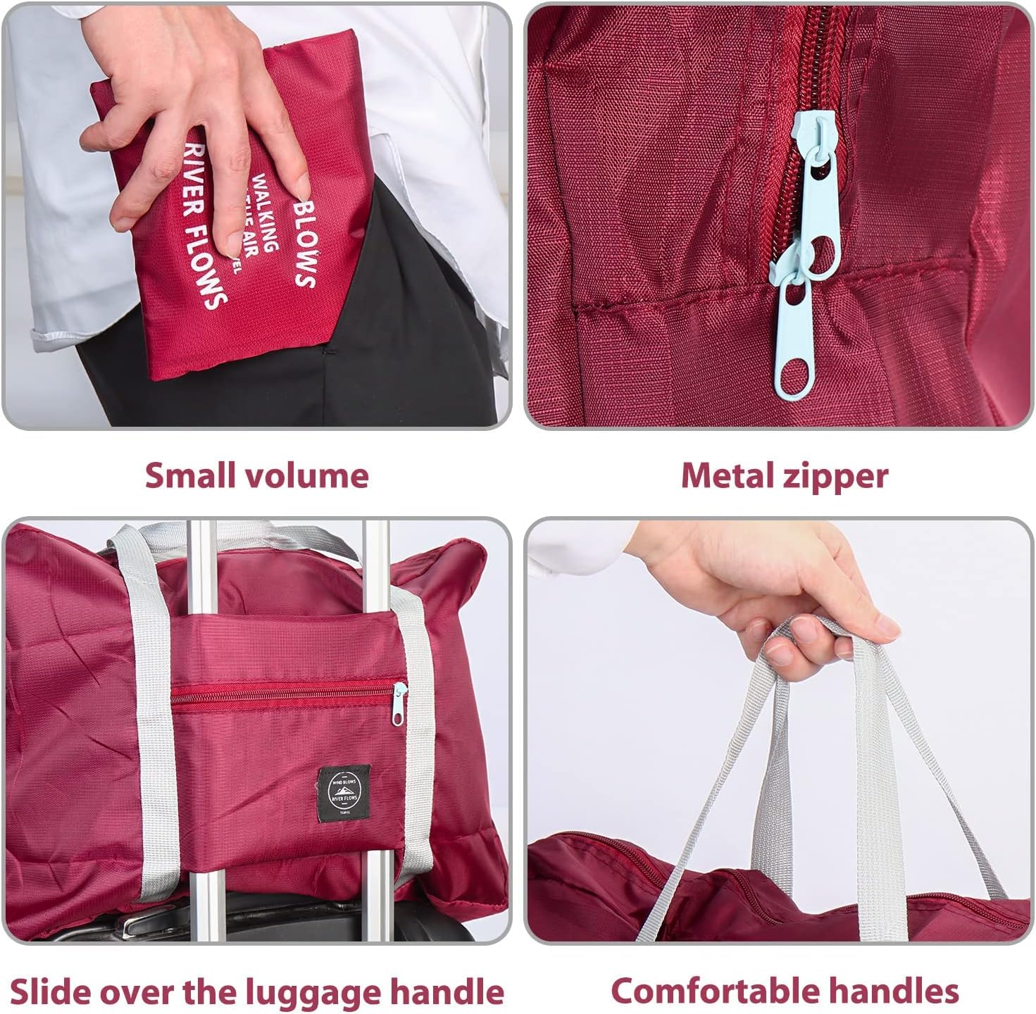  | marksome lightweight collapsible portable travel bag for men ,women,travel,cloth,shopping (RED 2pack) | Travel Duffels