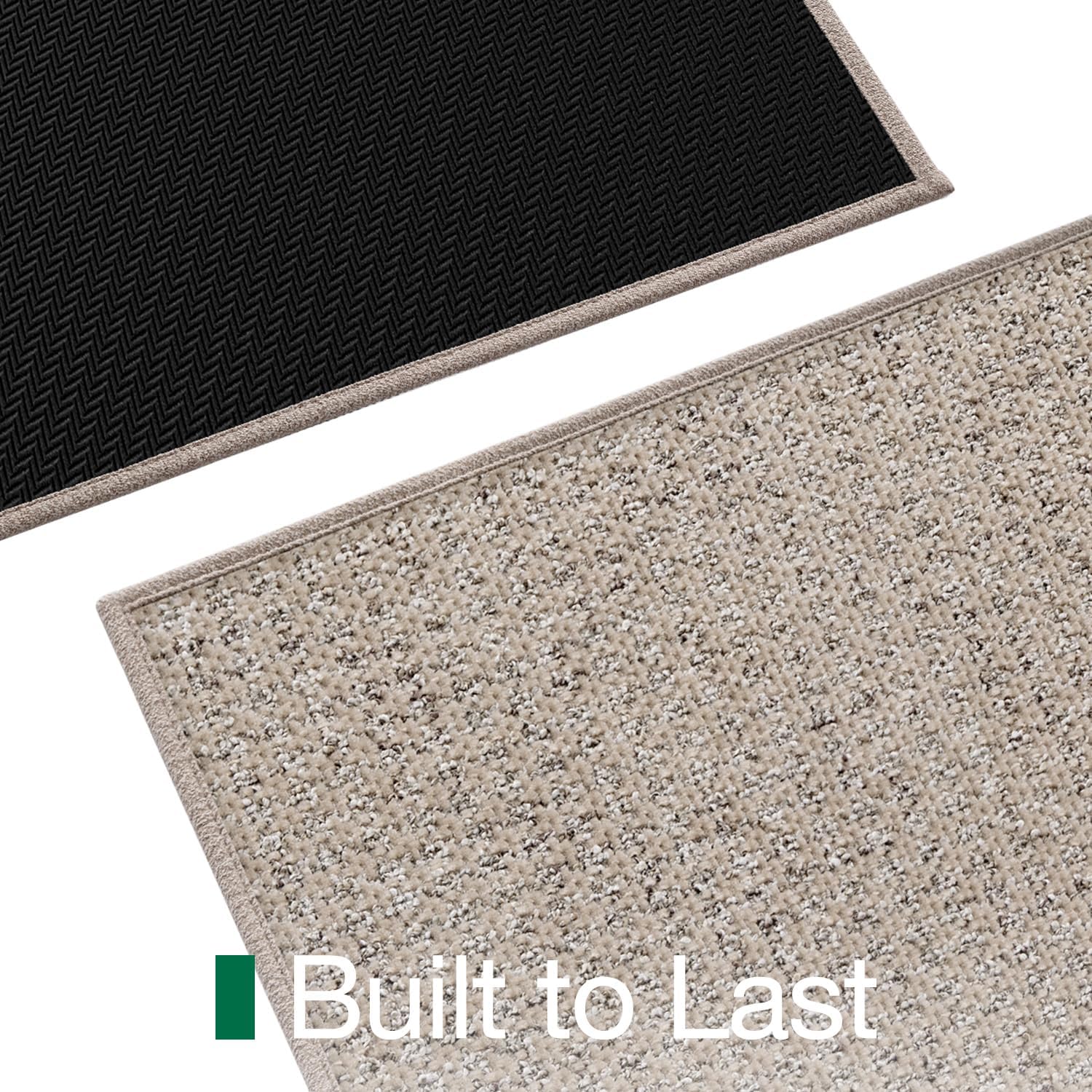 LUMI Thin Indoor Door Mat 17''x30'', Traps Dirt and Moisture, Non-Slip Rubber Backing Mats, Modern Inside Doormat for Home Entrance, Entryway, Patio & Porch, Khaki