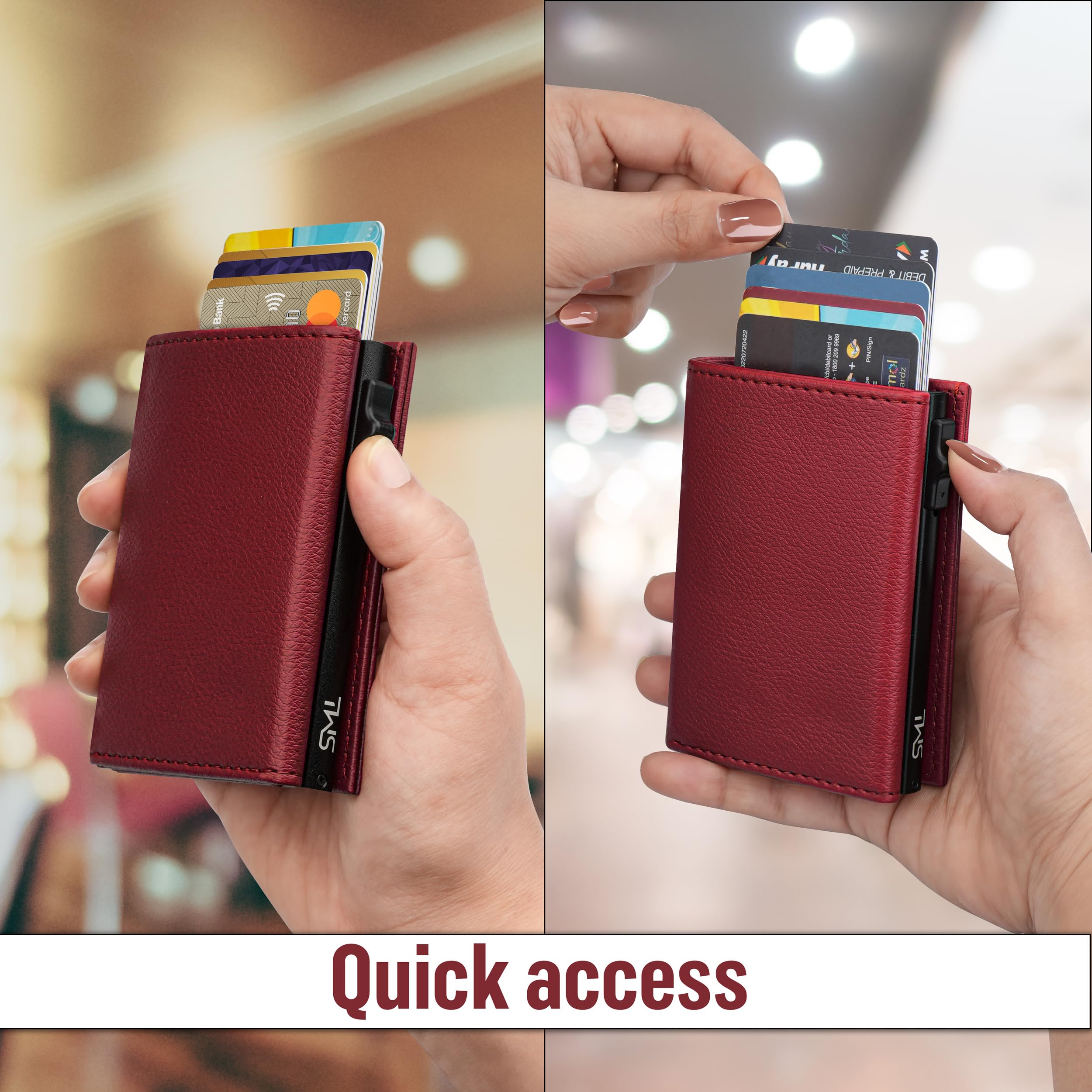 The Wallet Store Urban Pop RFID Protection Wallet Cardholder - Maroon