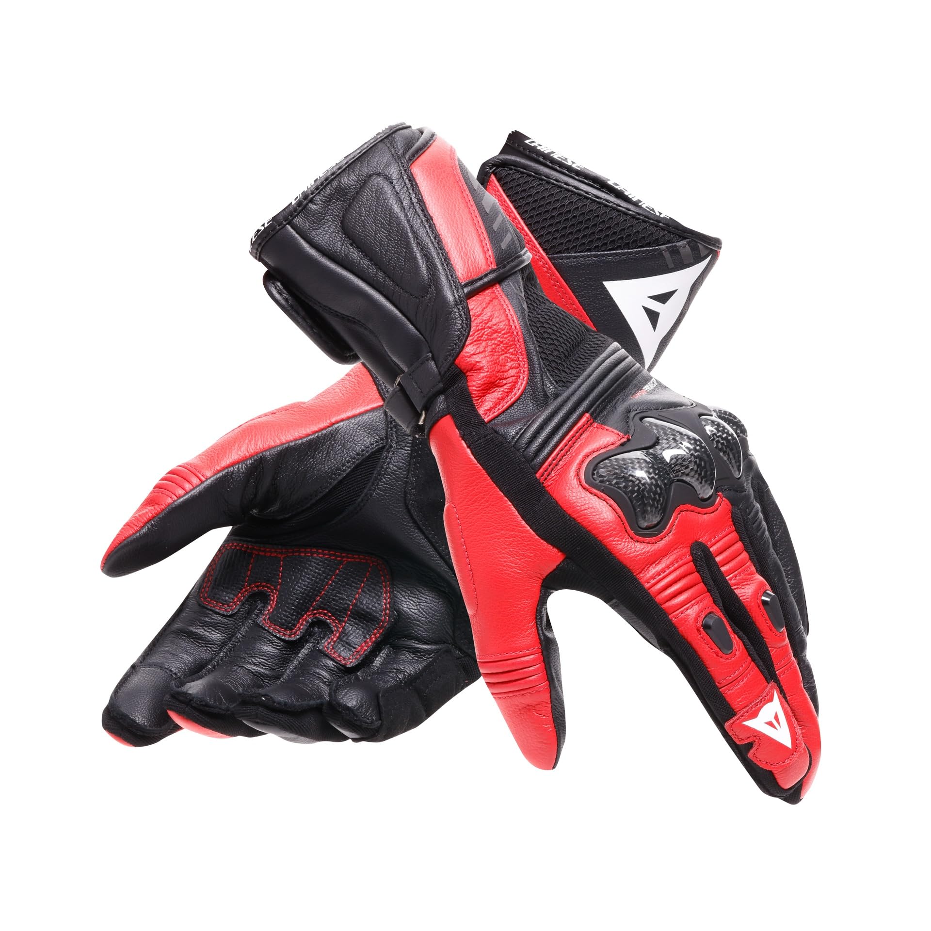 Dainese Reacto Carbon Long Motorcycle Gloves (Black/Red)