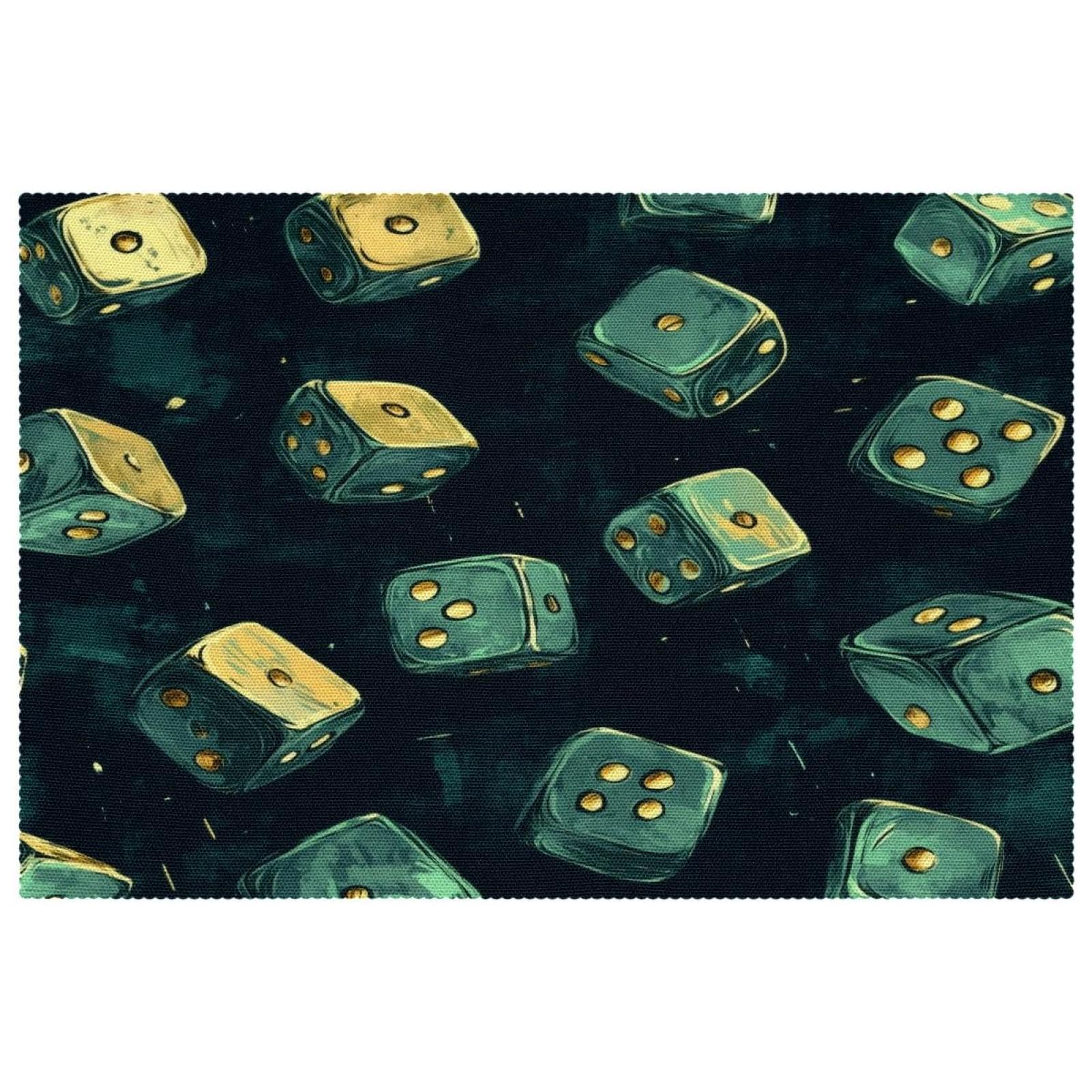 Sets de table antidérapants lot de 6 protection table verte et bleue thermo-résistante