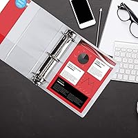 Vista 5 de 4 Pack of 6 Inch 3 Ring Binder with Locking Angle D Rings, Professional Heavy Duty Large Storage Binder with Pockets, Fits 8.5 x 11 Inch Sheets