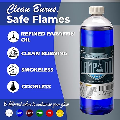 Miniatura 2 de Hyoola Candles - Aceite líquido para lámpara de parafina, color rojo, sin humo, inodoro, ultra limpio para uso en interiores y exteriores, máxima