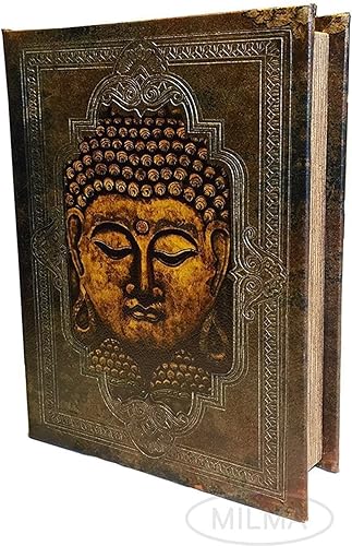 Buda - Caja decorativa de cuero para libros, libro secreto
