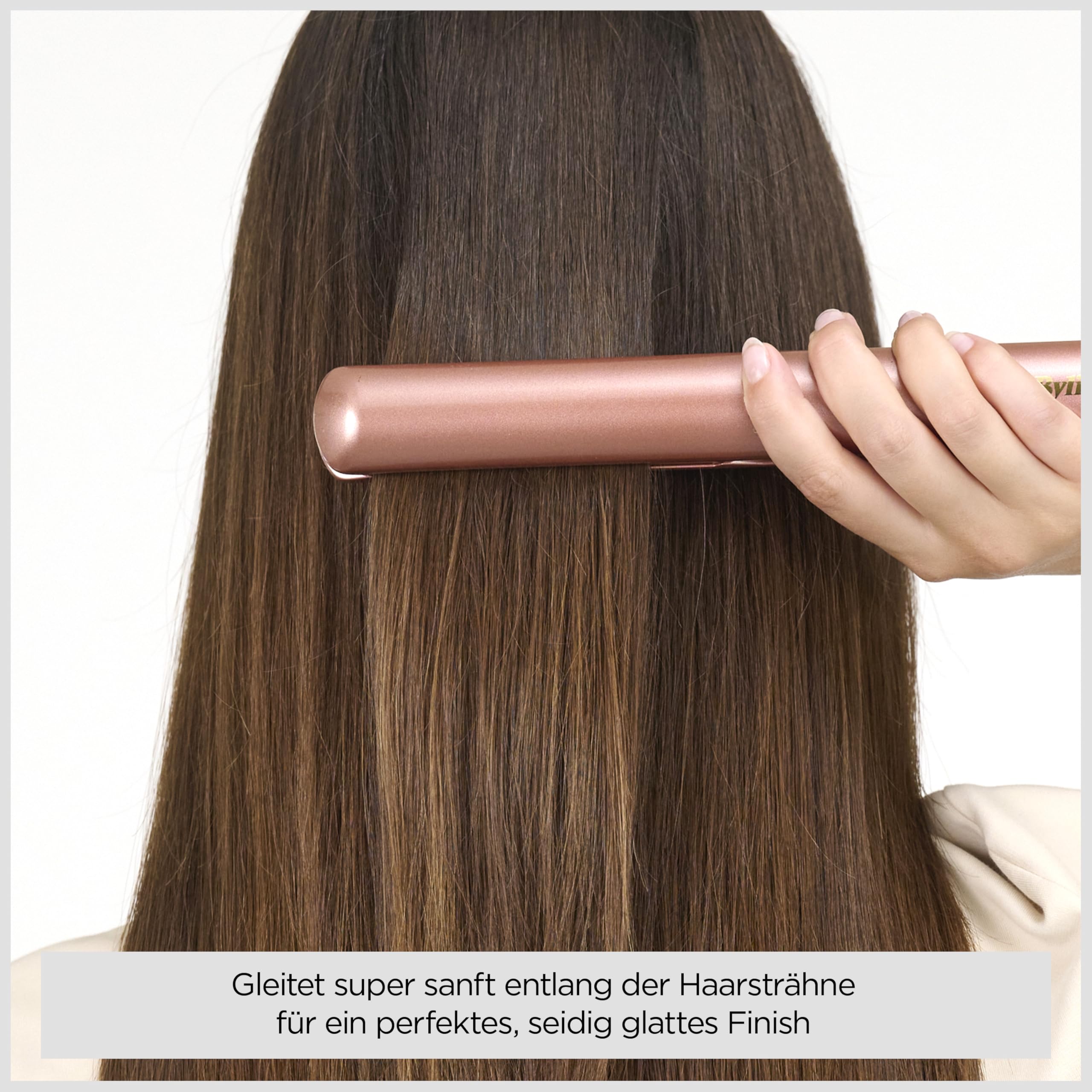 BaByliss Rose Gold Glätteisen - Keramikplatten für glattes Styling, Universalspannung für weltweiten Einsatz, ultra-schnelles Aufheizen in Sekunden, Temperatureinstellungen bis zu 235°C, 2598PE