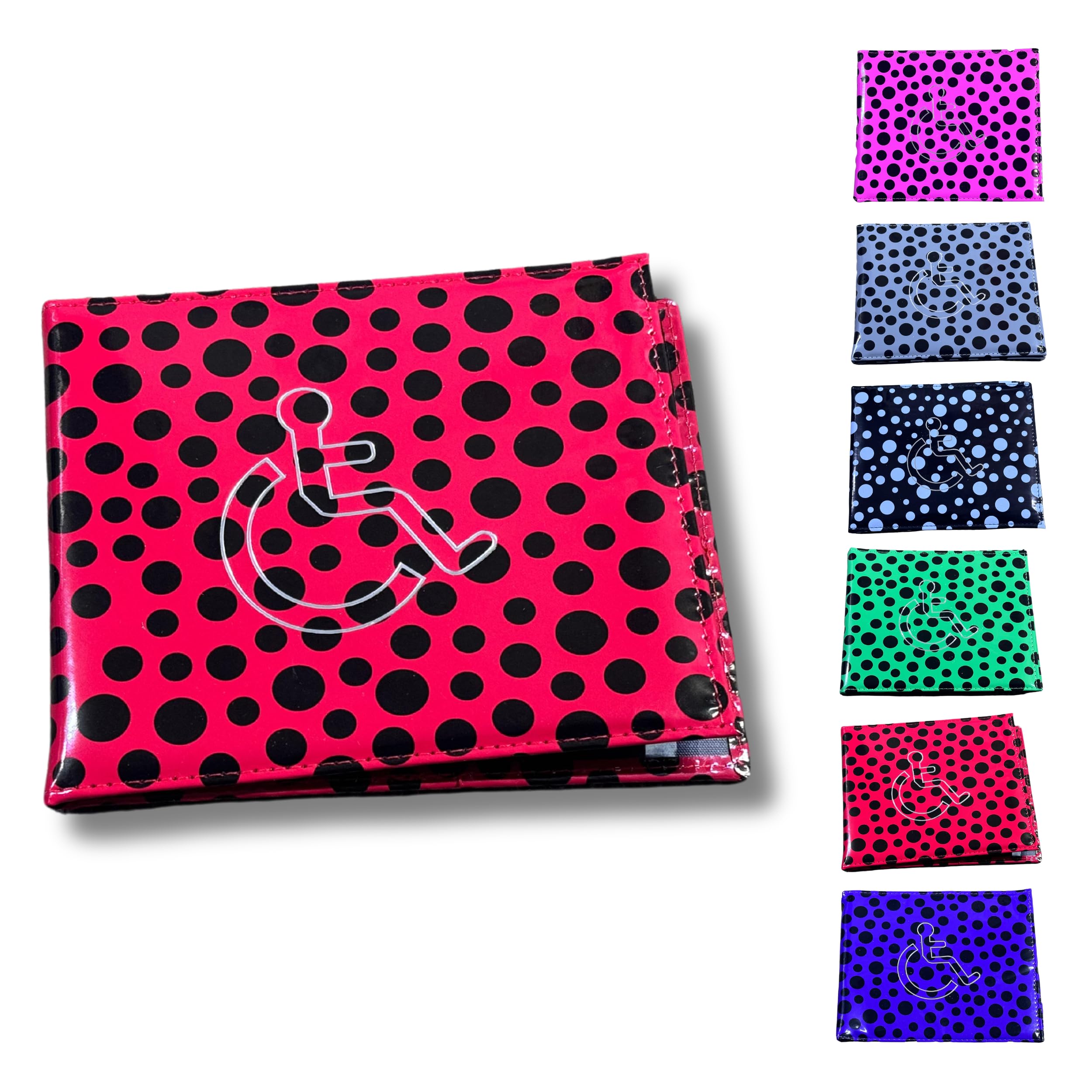 Soft Leather Disabled Badge Holder Wallet Disability Parking Badge Cover Holder by Glamified Disabled Blue Badge Display Holder… (Red (Polka Dot)) — image 1