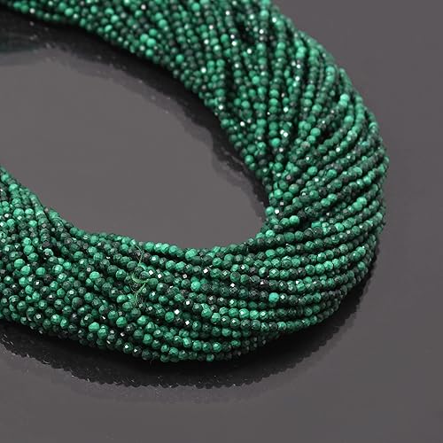 Miniatura 2 de Cuentas redondas sueltas al por mayor, hilo de cuentas de malaquita de 0.079 in, cuentas sueltas curativas de 12.5 pulgadas (AMB-5381)