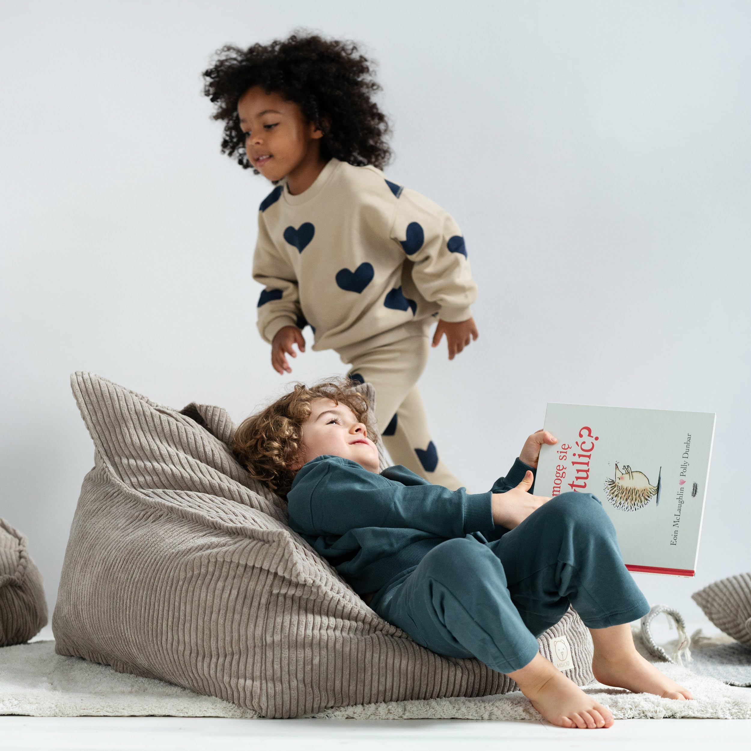 MISIOO Pouf Poltrona Boucle e Corduroy 77 x 67 x 50 cm - Elegante Poltrona Camera da Letto - Arredamento Casa Perfetto - Design Moderno e Confortevole
