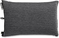 Nemo Fillo Backpacking & Camping Pillow: Lightweight Inflatable with Luxury Foam Comfort, Packs Tiny - Black Pearl/Birch Bud