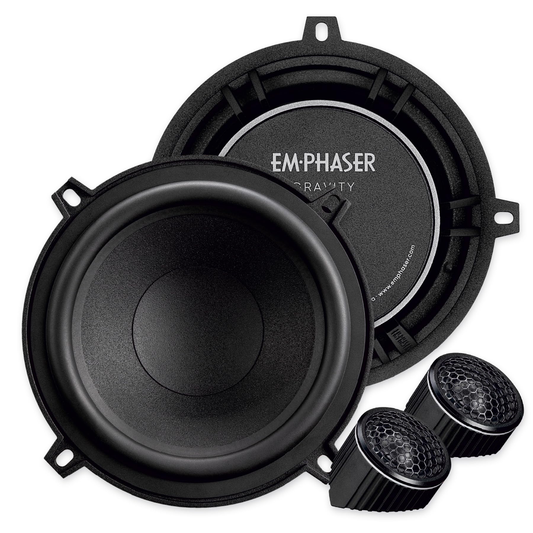 EMPHASER ECP-G5 – 13 cm 2-Wege Komponentensystem, 80 W Auto Lautsprecher | Klangstarkes 5 Zoll Soundsystem für PKWs & Wohnmobile, für Armaturenbrett, Türen & Heck, mit 25 mm Gewebehochtöner, 1 Paar