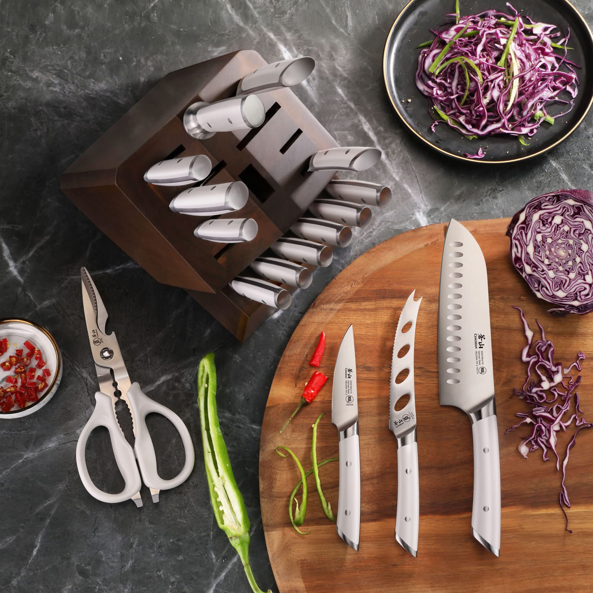 kncard77-2572 トップサン　キラ　14枚セット KitchenAid 14pc Stainless Steel Knife Set with Steak, Paring, Chef
