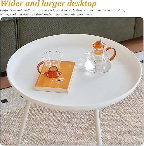 Miniatura 3 de Mesa auxiliar redonda pequeña, mesa auxiliar para sala de estar, dormitorio, oficina, espacios pequeños, fácil montaje, color negro