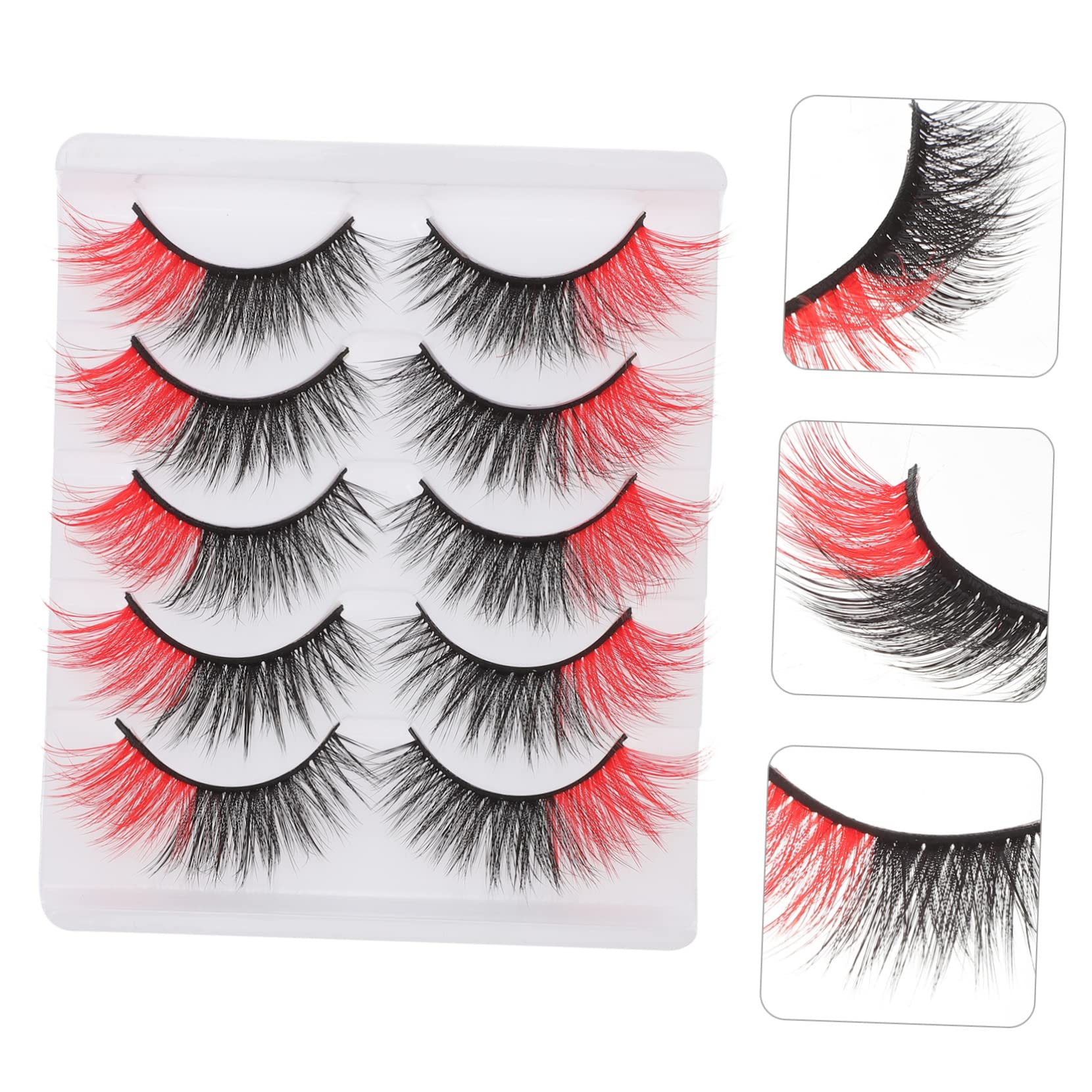 Housoutil 25pares Pestañas Postizas De Color Para Mujeres De Extensiones De Pestañas Reutilizables Para Maquillaje De Fiesta y