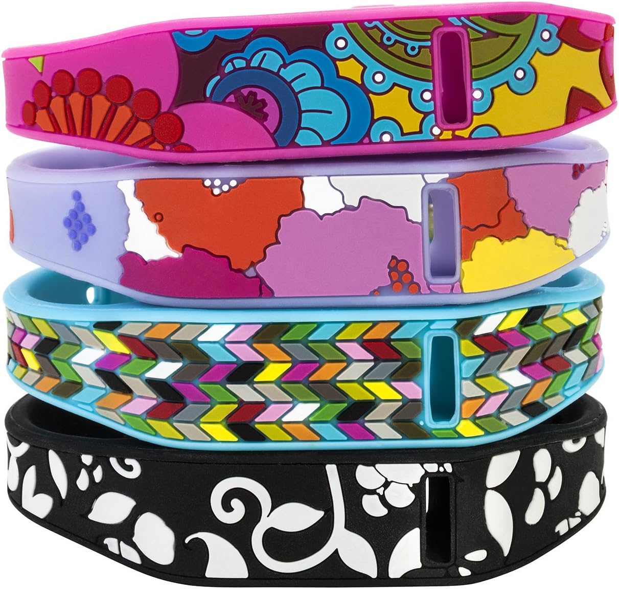 French Bull Fitbit Flex Wristband - Black Fitbit Flex Replacement Band With Secure Chrome Watch Clasp, Unique Handcrafted 3D French Bull Pattern Made from Premium Silicone, Fitbit Flex Color Bands, Fitbit Flex Accessory Band