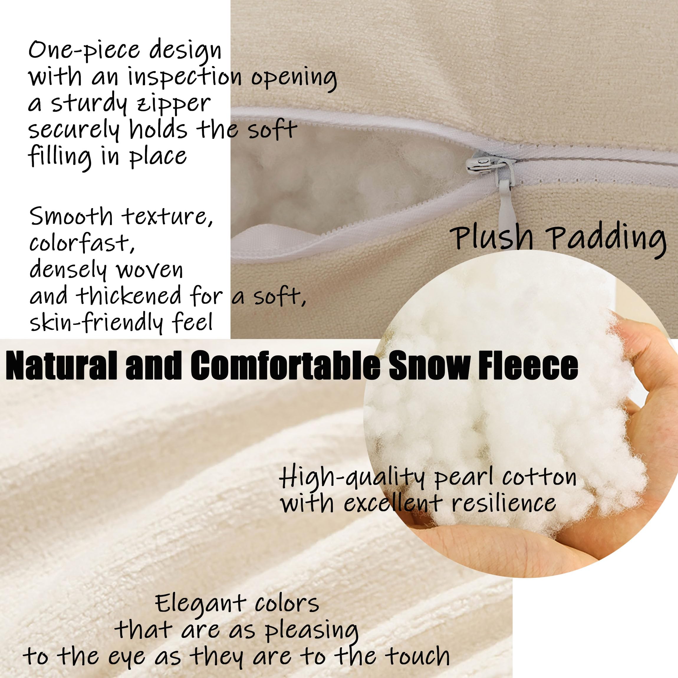 Poduszka klinowa z polaru Snow z kieszenią, ergonomiczna na wezgłowie