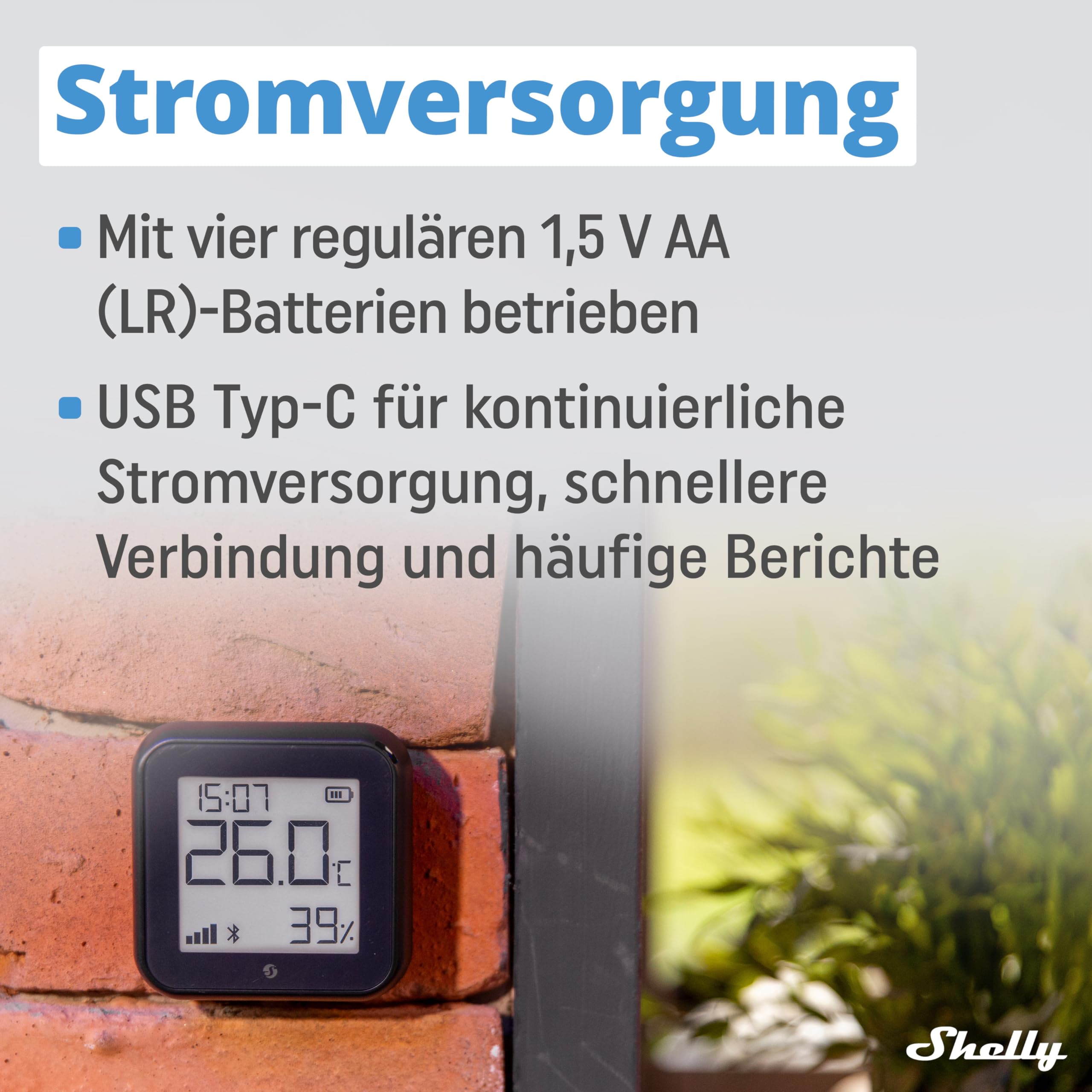 Shelly H&T Gen3 Schwarz | WLAN Smart Temperatur- und Feuchtigkeitssensor | Fernsteuerung | Smarte Szenen | Benachrichtigungen | Datenspeicherung | Kein Hub Erforderlich | Alexa & Google Home