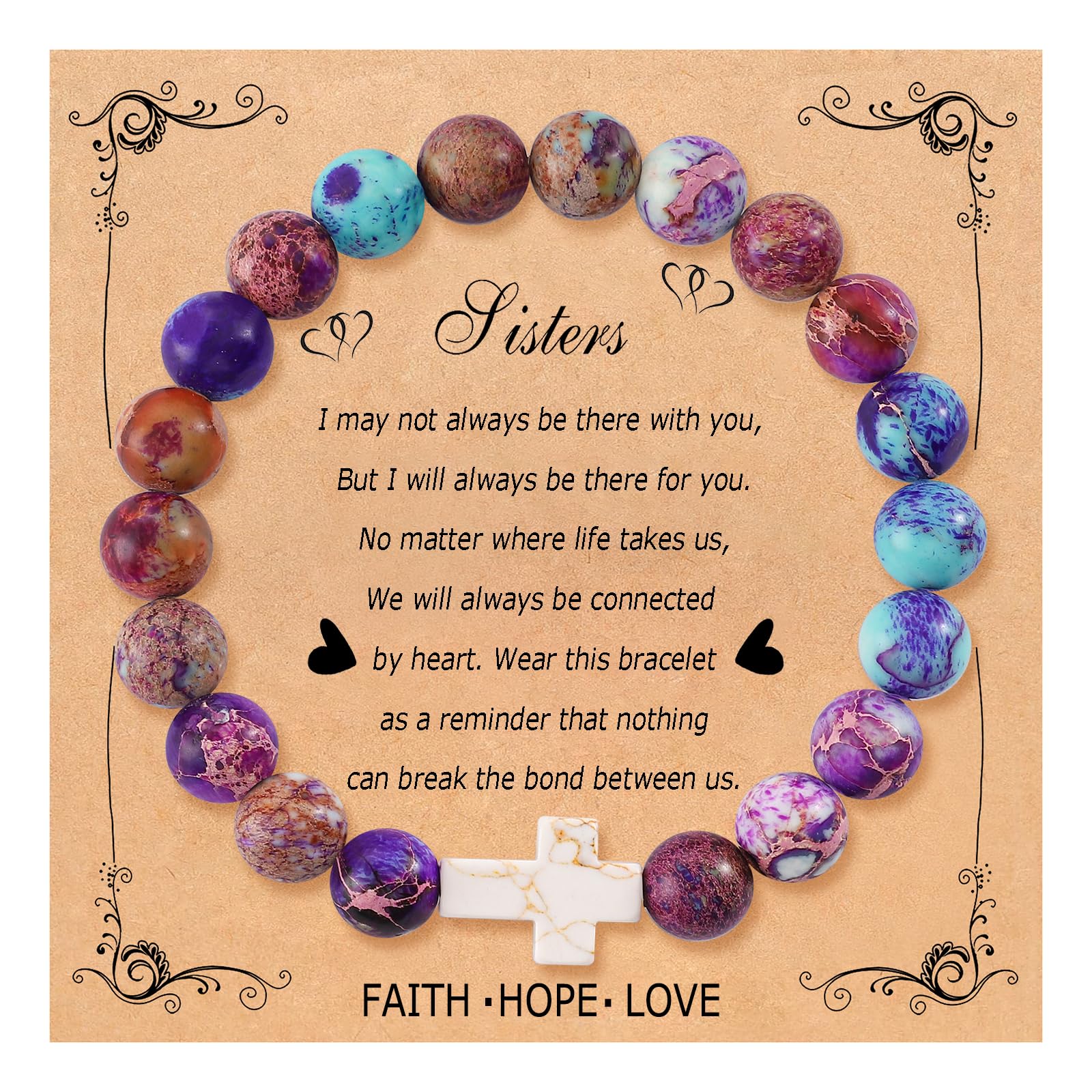 QWNHONEY Cross Bracelet for Women Christian Gifts Colorful Imperial Stone Catholic Religious Jewelry Mothers Day Birthday Christmas Gifts for Women Mother Daughter Sister Girlfriend Grandma Wife