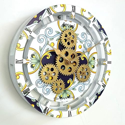 Miniatura 2 de The Gears - Reloj de pared con engranajes móviles (Atrani, redondo de 10 pulgadas)