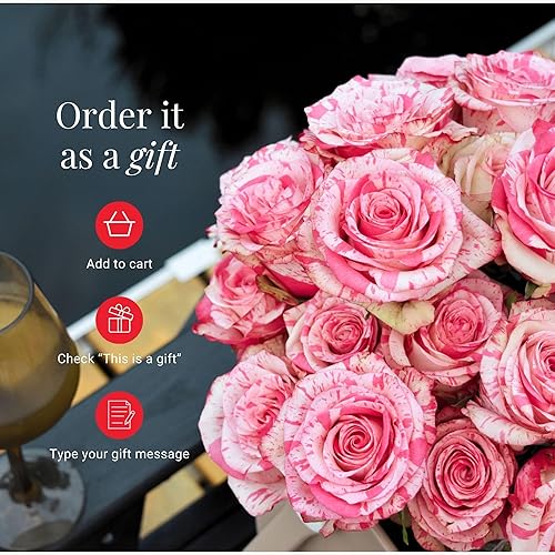 Miniatura 6 de BloomsyBox - Ramo de 24 rosas rojas de tallo largo atado a mano sin jarrón - ENVÍO GRATIS