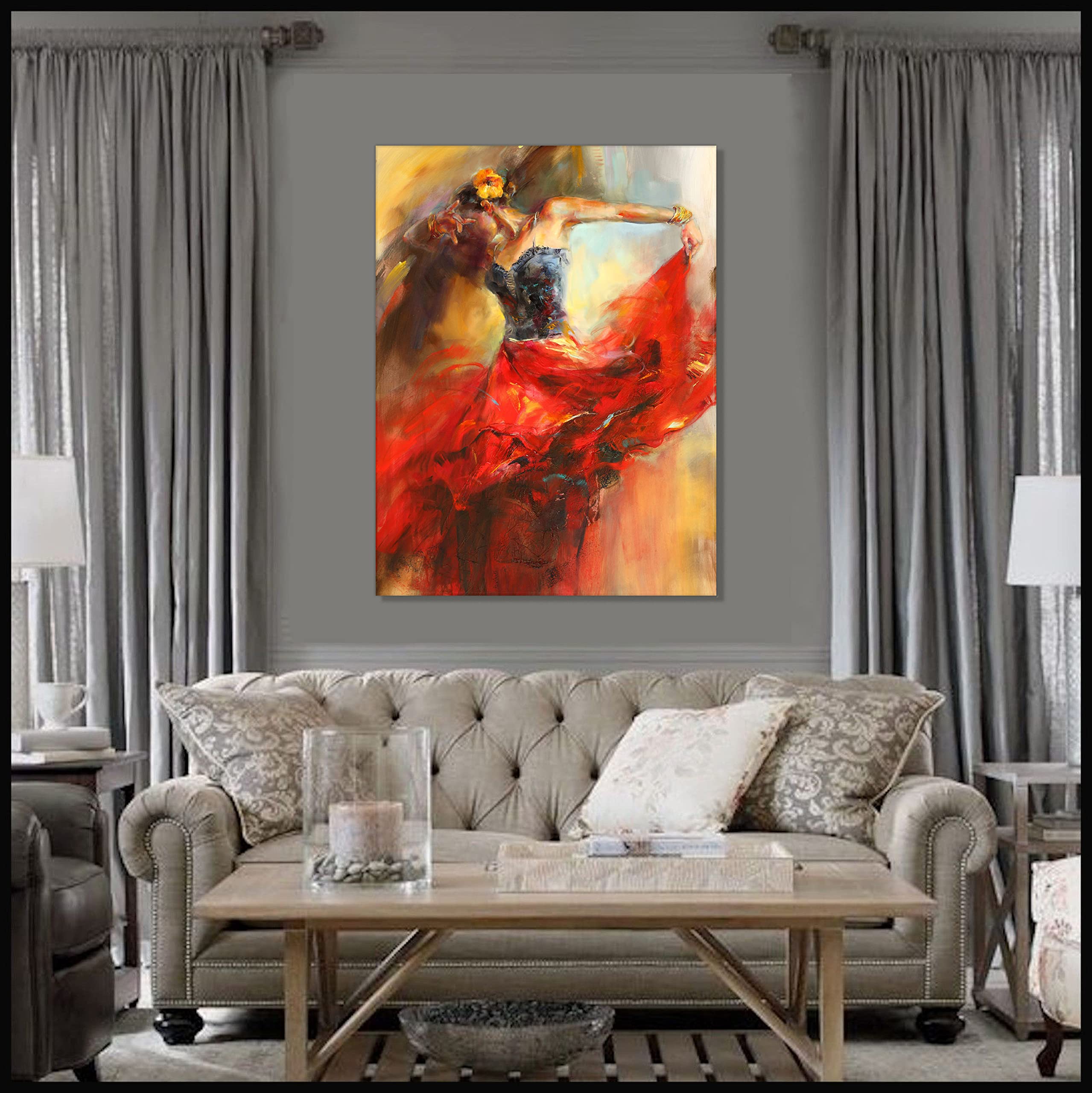 Amazon.com: Flamenco Dancer Canvas Wall Art - Passionate Spanish