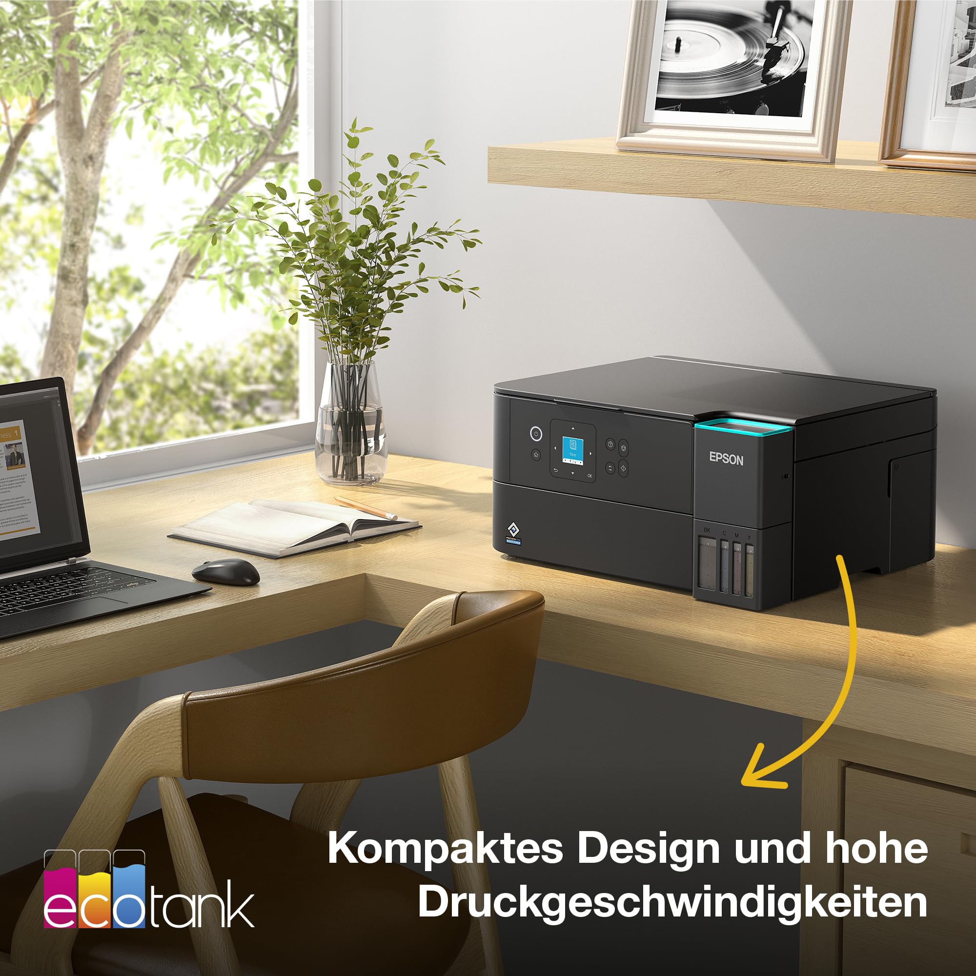 Epson EcoTank ET-2950 Tintentankdrucker | für vielbeschäftigte Haushalte | WLAN | A4 | Drucken, Kopieren, Scannen | 3.7 cm LCD-Display | Duplexdruck | inkl. Tinte für bis zu 3 Jahre