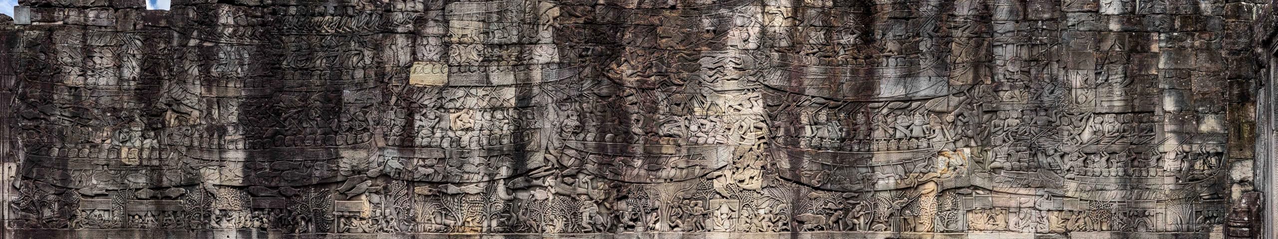 Reptile Habitat Background; Naval Battle Wall Relief for 20L Medium-Plus 30Lx12Wx12H Terrarium, 3-Sided Wraparound