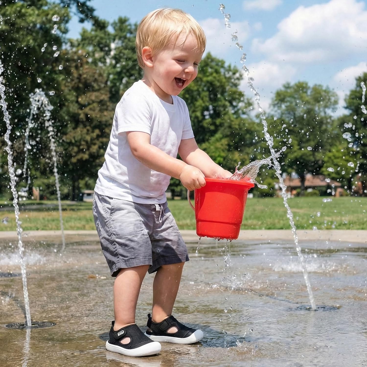 JOINFREE Baby Water Shoes Toddler Boys Girls Wide Sandals Barefoot Swim Shoes Quick-Dry Breathable Summer Outdoor Sports Shoe for Beach Pool Aqua Walking Sandals - Image 2