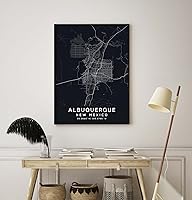 Vista 8 de Map of Albuquerque, New Mexico, Evening (36x48)