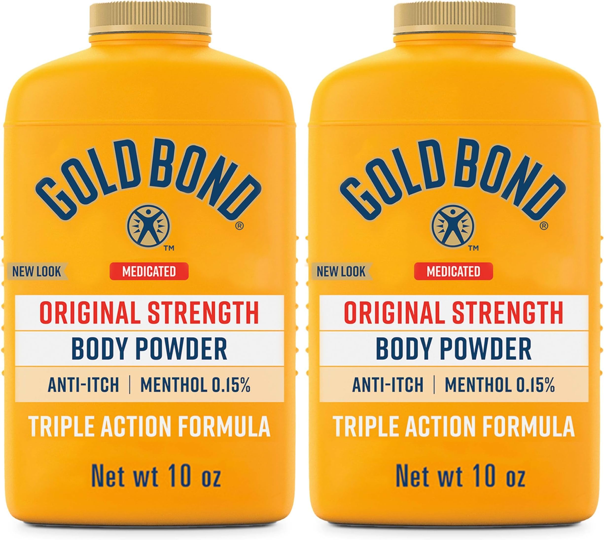 Gold Bond Medicated Body Powder, Talc Free Body Powder for Women and Men, Anti-Itch, Absorbs & Cools - 10 oz (Pack of 2)