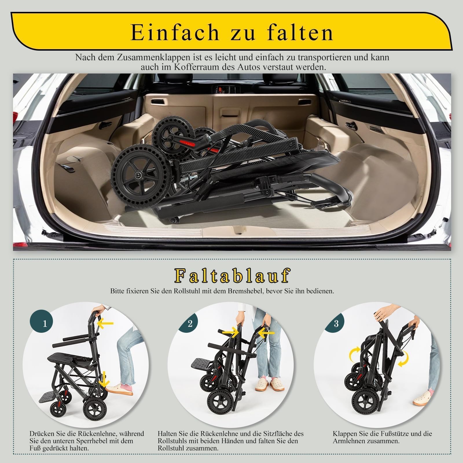 Care Parents - Silla de ruedas plegable y ultraligera (6,3 kg, ancho del asiento de 40 cm, aluminio con bolsa de viaje, compacta para avión y coche, reposabrazos plegables, estrecha, para apartamentos