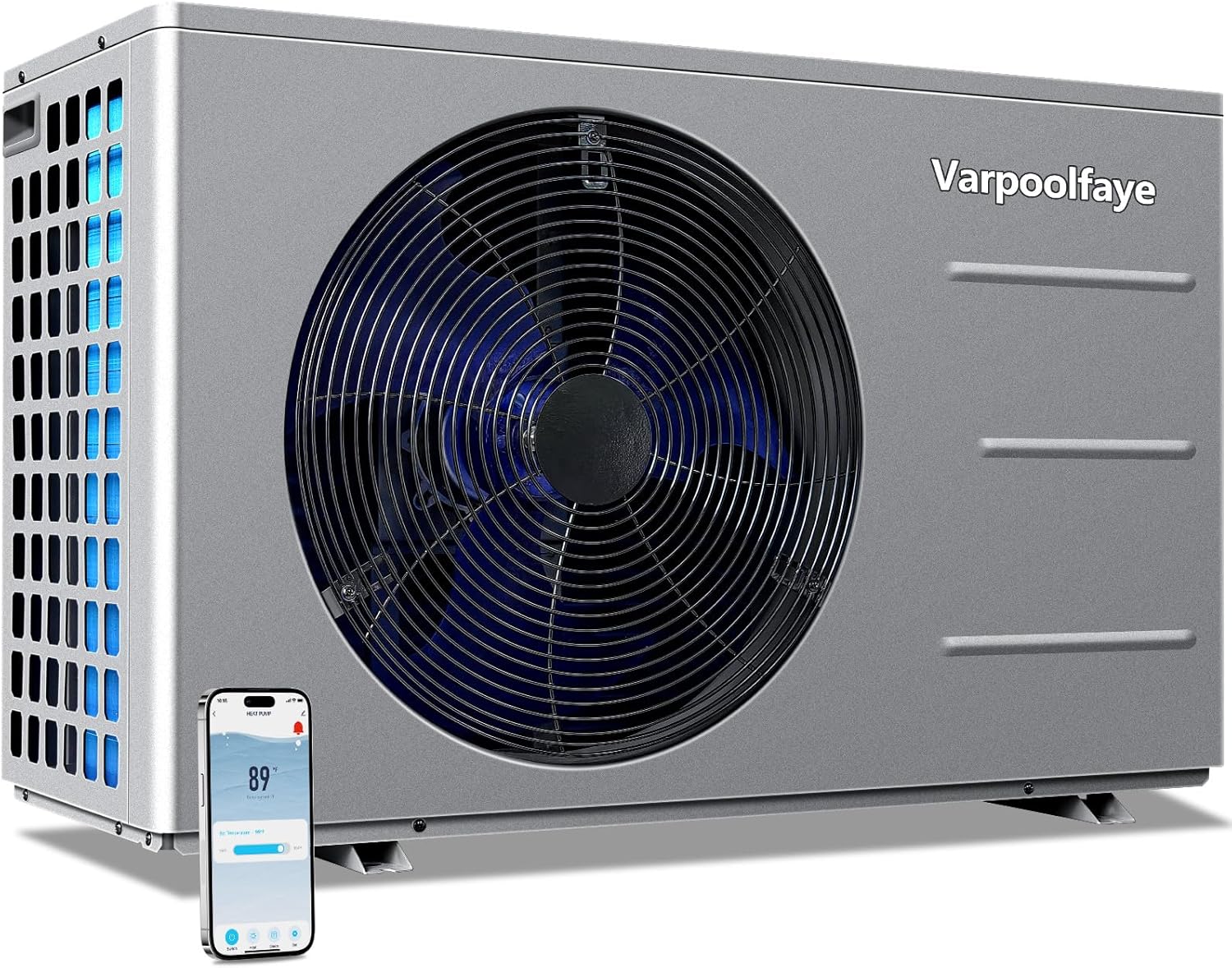 30000 BTU Above Ground Pool Heater Swimming Pool Heat Pump Electric WiFi Control Schedule 120V 8000 Gallon Heating or Cooling