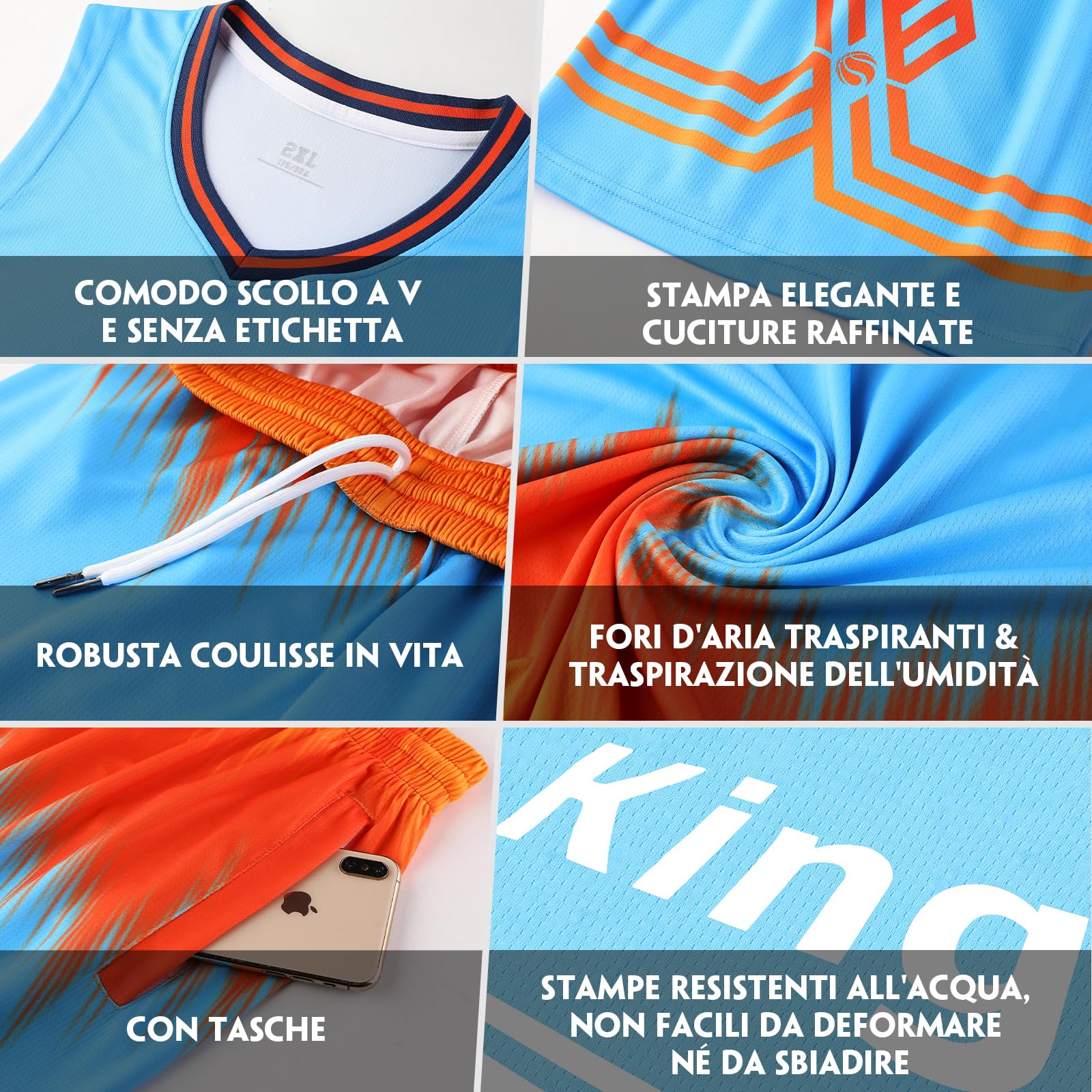 LAIFU Maglie da Basket Personalizzate con Nome, Numero della Squadra e Logo per Adulti e Bambini