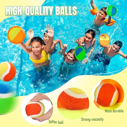 Miniatura 2 de Juego de pelota para lanzar y atrapar, ideal para playa, piscina y patio al aire libre, juguete para niños pequeños y niños de 4, 5, 6, 7, 8+,