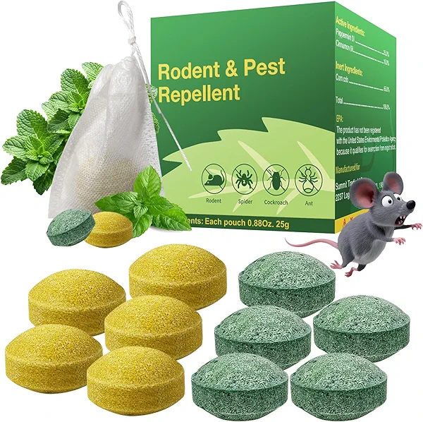 Mouse Repellent Outdoor, 24 Pack Peppermint Oil Mouse and Squirrel Deterrent for Indoor Attic Garage, Rat Poisoning for Inside, Natural Repellent to Keep Rodents Out of Car