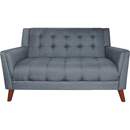 GDFStudio Christopher Knight Home Evelyn Fabric Loveseat, Dark Gray