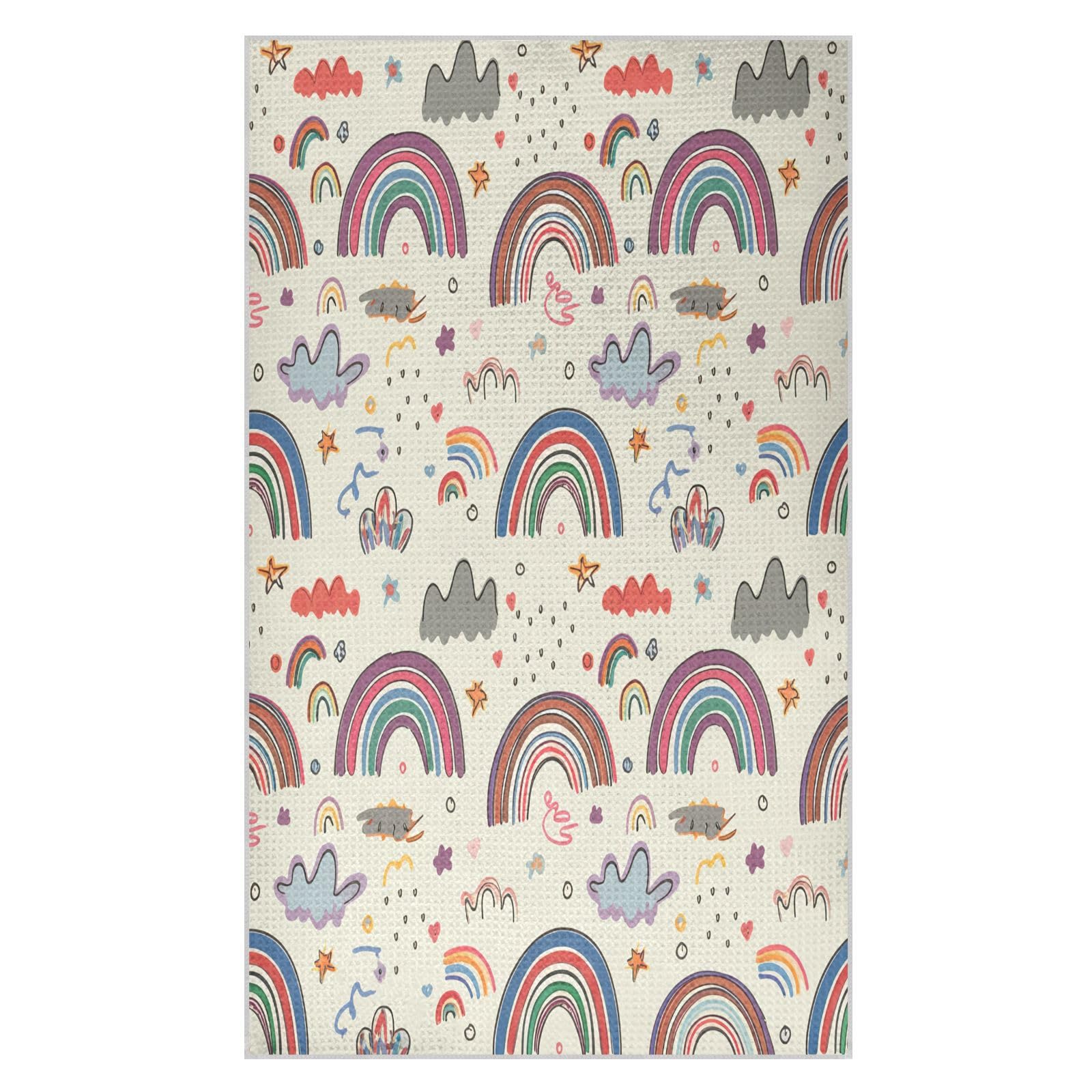 BURSTDDY Rainbows Kitchen Towels,Absorbent Dish Towels 2 Pack