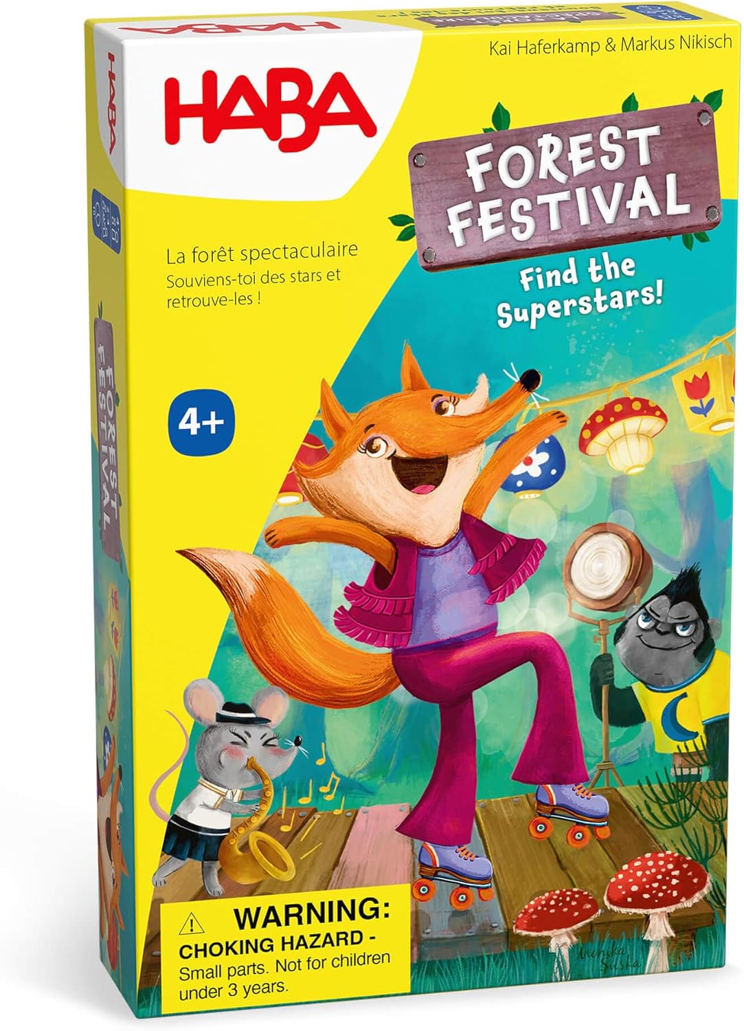 HABA Superstar Forest Festival Memory Game – Matching and Observation Family Games for Kids and Adults, Animal Rockstar Theme for Ages 4 and Up, Made in Germany