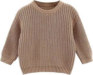 Suéter de tricô fofo de manga comprida para bebês meninos e meninas, roupas de outono e inverno, fantasia clássica aconchegante para