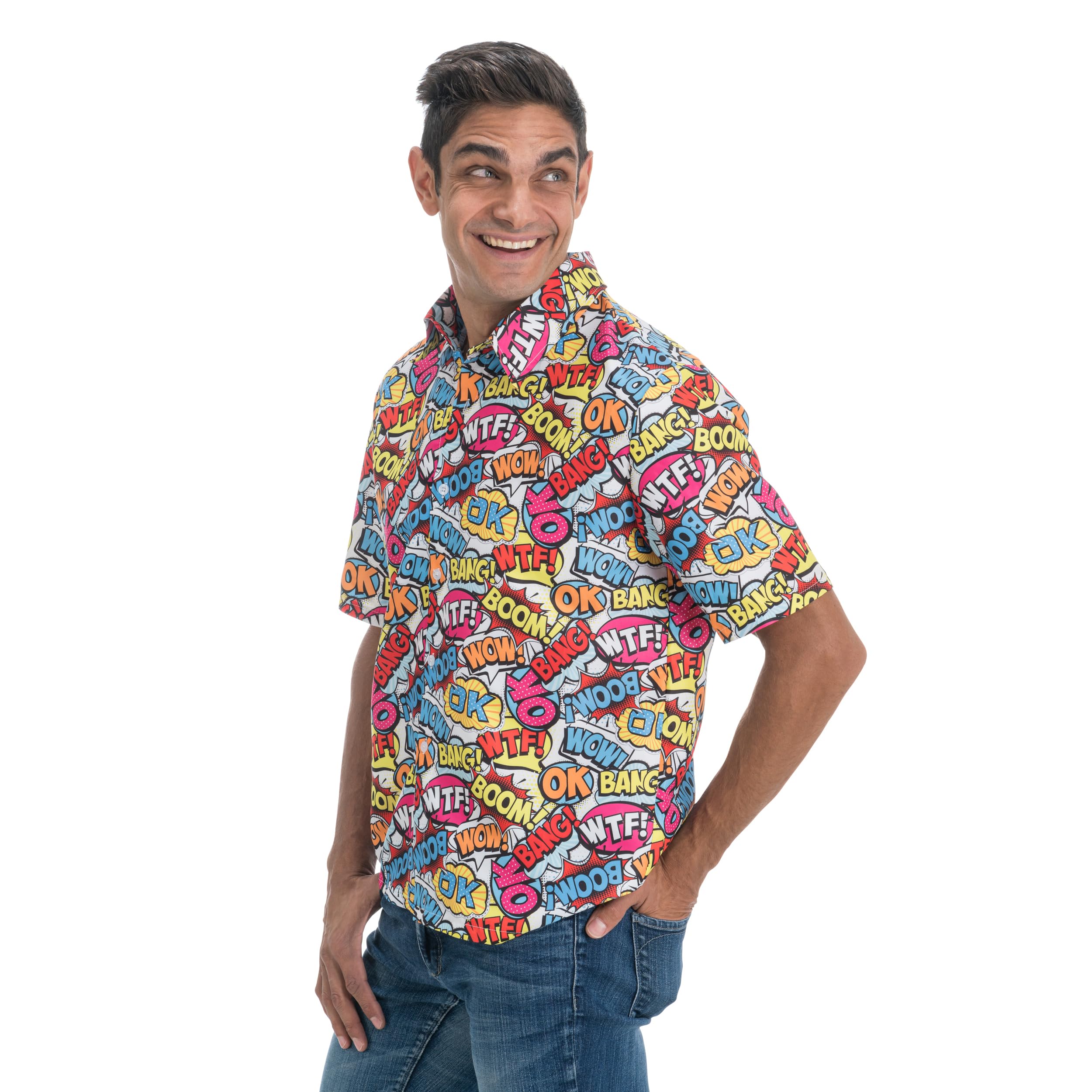 Chaks Men's Party Shirt, Multicolored, L