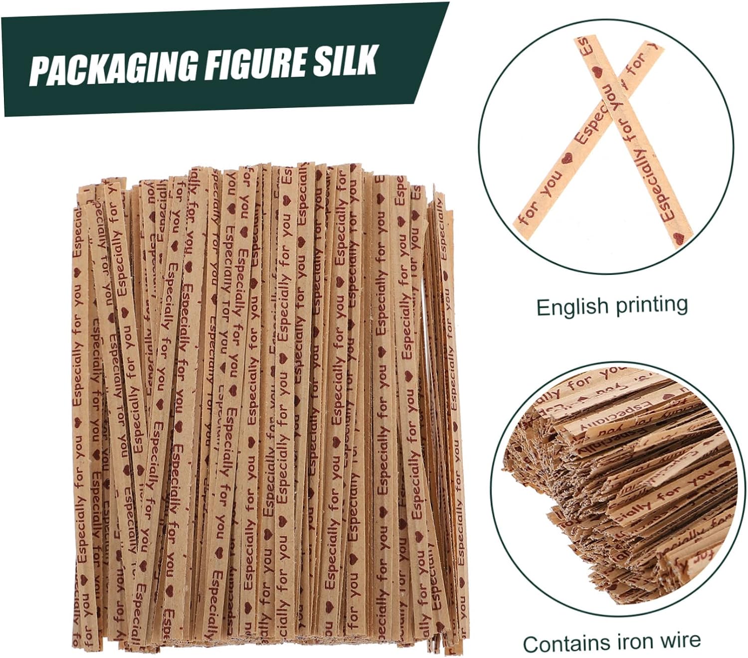 Paper Halloween Khaki Bag Ties for Iron 1000pcs Twists Candy image 3