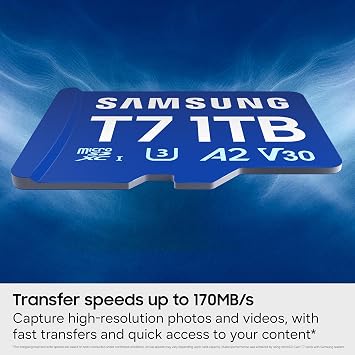 Samsung microSDXC T7 256GB, 170 MB/s'ye Kadar Aktarım Hızları, Sıradan Oyuncular, Amatör Yaratıcılar ve Günlük Kullanıcılar için Üretildi (MB-MB256T/AM)